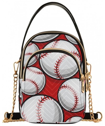 Baseball Softball Ball Multi Pockets Crossbody Bags for Women Zip Cell Phone Purse Wallet Bag with Detachable Shoulder Strap ...