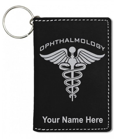 ID Holder Wallet, Ophthalmology, Personalized Engraving Included (Light Brown) Black with Silver $16.23 Wallets