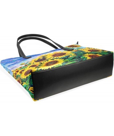 Handbags for Women Tote Bags with 11.08"(L) x 3.54"(W) x 11.02"(W) - Pink Oil Painting Sunflower 02 $20.28 Totes