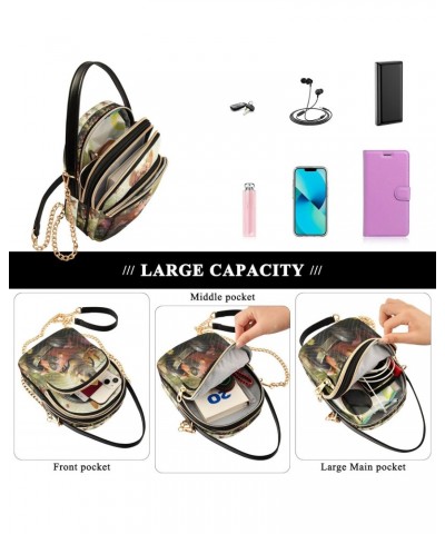 Spring Outing Cat Crossbody Handbags for Women Casual Leather Shoulder Phone Purse $14.81 Crossbody Bags