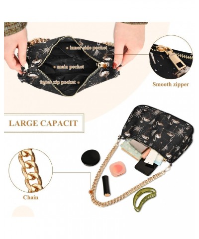 Flamingo Tropical Shoulder Bag for Women Chain Tote Bags Trendy Underarm Handbag Clutch Purse with Zipper Closure $15.30 Totes