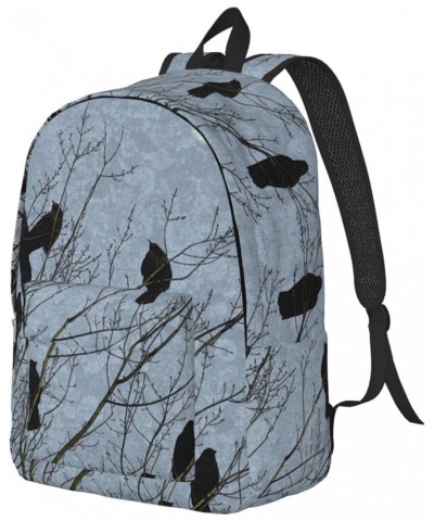 Black Crow Birds Print Unisex Canvas Backpack Cute Backpack For Travel Sports Casual Aesthetic Backpack Black Small $22.26 Ba...