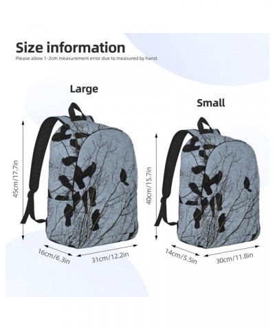 Black Crow Birds Print Unisex Canvas Backpack Cute Backpack For Travel Sports Casual Aesthetic Backpack Black Small $22.26 Ba...