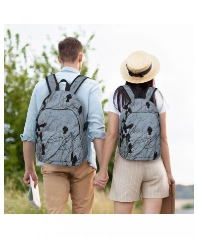 Black Crow Birds Print Unisex Canvas Backpack Cute Backpack For Travel Sports Casual Aesthetic Backpack Black Small $22.26 Ba...