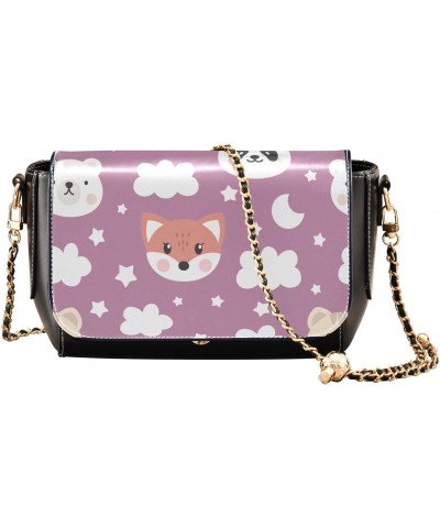 Adorable Bears Design Stylish Leather Clamshell Crossbody Handbag with Detachable Adjustable shoulder strap $21.19 Crossbody ...