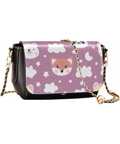 Adorable Bears Design Stylish Leather Clamshell Crossbody Handbag with Detachable Adjustable shoulder strap $21.19 Crossbody ...