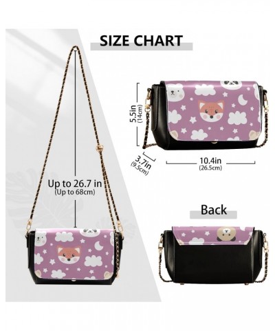 Adorable Bears Design Stylish Leather Clamshell Crossbody Handbag with Detachable Adjustable shoulder strap $21.19 Crossbody ...