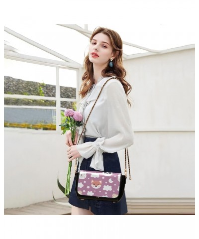 Adorable Bears Design Stylish Leather Clamshell Crossbody Handbag with Detachable Adjustable shoulder strap $21.19 Crossbody ...