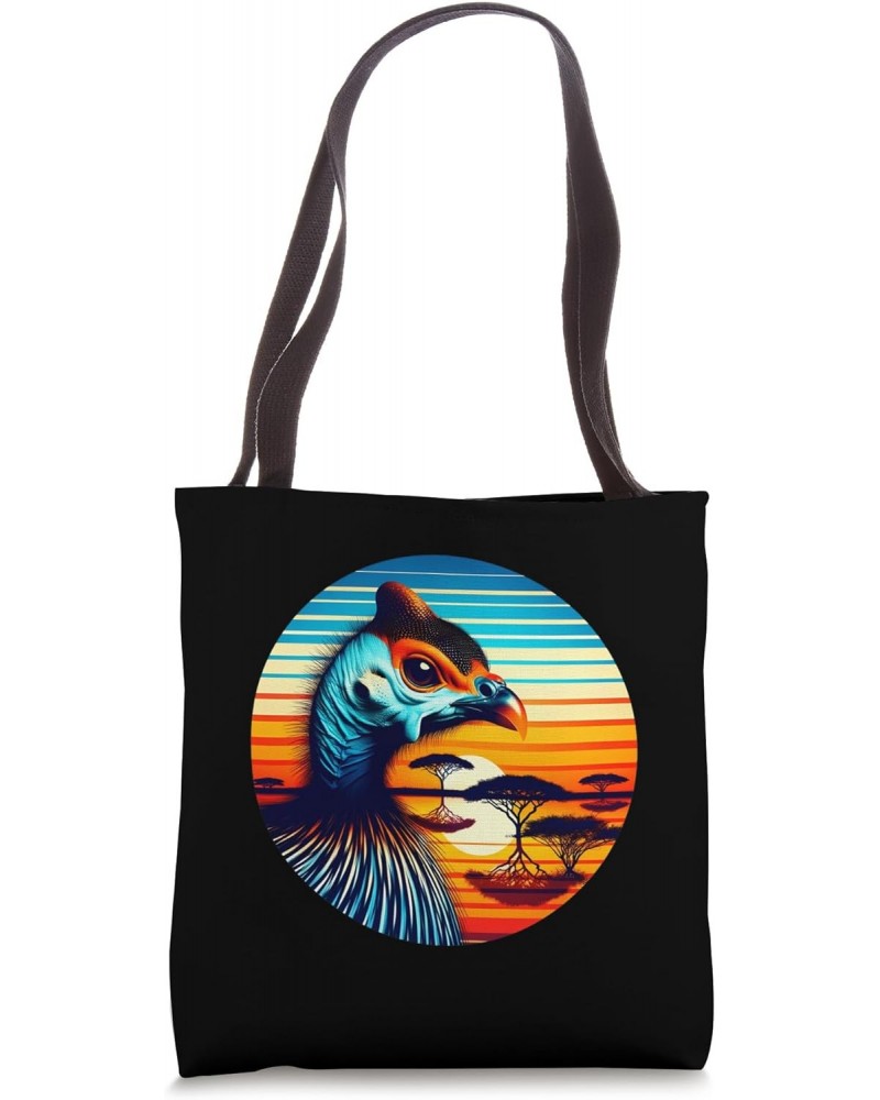 Guineafowl Bird Sunset Retro Style Safari Vintage 70s Tote Bag $13.19 Totes