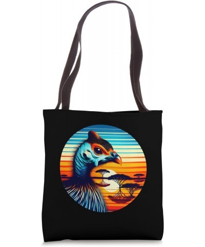 Guineafowl Bird Sunset Retro Style Safari Vintage 70s Tote Bag $13.19 Totes