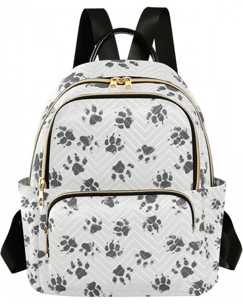 Women Backpack Cat Paw Print Vintage Anti-Theft Travel Backpack with Luggage Belt Lightweight Handbag Lady Purse Roomy Double...