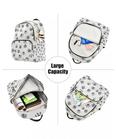 Women Backpack Cat Paw Print Vintage Anti-Theft Travel Backpack with Luggage Belt Lightweight Handbag Lady Purse Roomy Double...