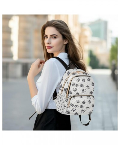 Women Backpack Cat Paw Print Vintage Anti-Theft Travel Backpack with Luggage Belt Lightweight Handbag Lady Purse Roomy Double...