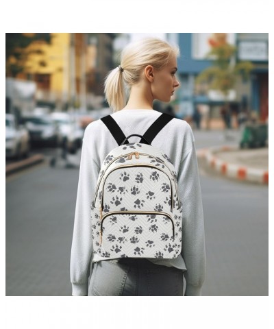 Women Backpack Cat Paw Print Vintage Anti-Theft Travel Backpack with Luggage Belt Lightweight Handbag Lady Purse Roomy Double...