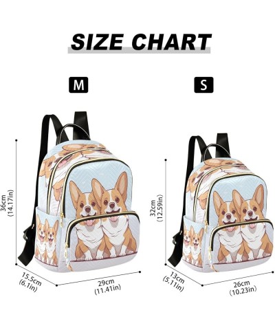 Lovely Corgi Dogs Quilted Backpack for Women Travel Bag Shoulder Bags Purse for Work Nurse Daily S Small $13.02 Backpacks