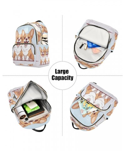 Lovely Corgi Dogs Quilted Backpack for Women Travel Bag Shoulder Bags Purse for Work Nurse Daily S Small $13.02 Backpacks