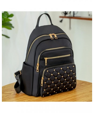 Backpack for Women, Fashion Nylon Small Backpack Purse, Travel Backpack Bookbag Casual Daypack,Grey Black $10.77 Backpacks