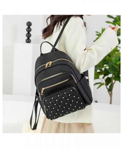 Backpack for Women, Fashion Nylon Small Backpack Purse, Travel Backpack Bookbag Casual Daypack,Grey Black $10.77 Backpacks