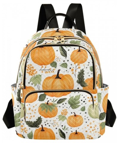 Thanksgiving Pumpkin Fall Backpack for Women Fashion Shoulder Bags Small Casual Daypack Travel Bag S 202a3651 M(11.4"x6.1"x14...