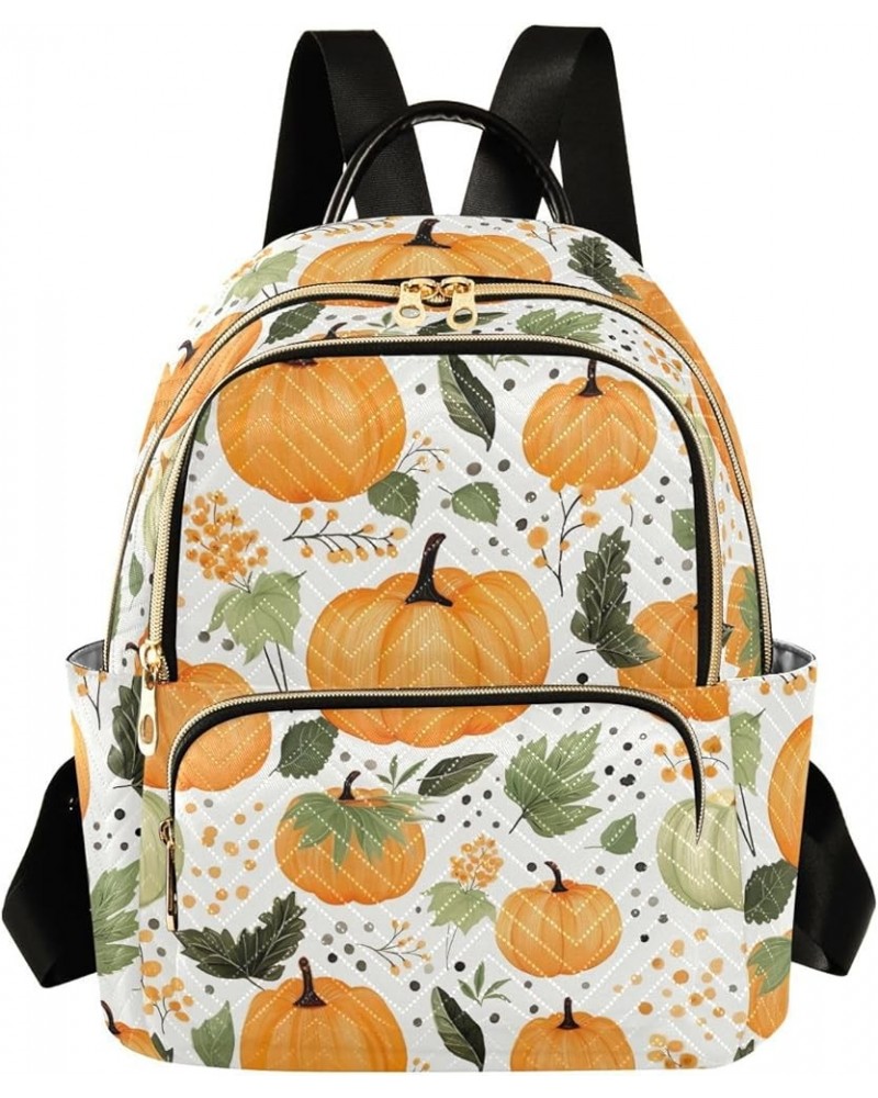 Thanksgiving Pumpkin Fall Backpack for Women Fashion Shoulder Bags Small Casual Daypack Travel Bag S 202a3651 M(11.4"x6.1"x14...