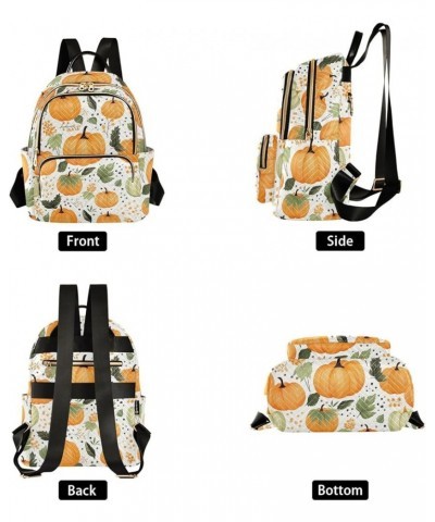 Thanksgiving Pumpkin Fall Backpack for Women Fashion Shoulder Bags Small Casual Daypack Travel Bag S 202a3651 M(11.4"x6.1"x14...