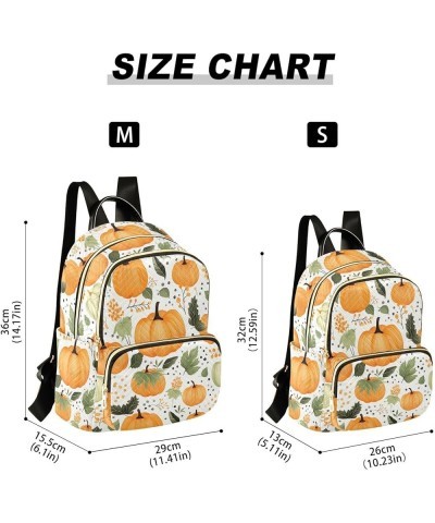 Thanksgiving Pumpkin Fall Backpack for Women Fashion Shoulder Bags Small Casual Daypack Travel Bag S 202a3651 M(11.4"x6.1"x14...