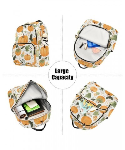 Thanksgiving Pumpkin Fall Backpack for Women Fashion Shoulder Bags Small Casual Daypack Travel Bag S 202a3651 M(11.4"x6.1"x14...