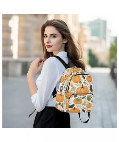 Thanksgiving Pumpkin Fall Backpack for Women Fashion Shoulder Bags Small Casual Daypack Travel Bag S 202a3651 M(11.4"x6.1"x14...