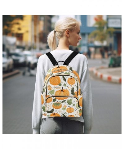 Thanksgiving Pumpkin Fall Backpack for Women Fashion Shoulder Bags Small Casual Daypack Travel Bag S 202a3651 M(11.4"x6.1"x14...