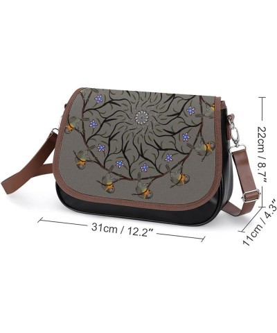 Printed Crossbody Bags Women City Leather Shoulder Bag Satchel Hobo Bags Trendy Bird Garland Color11 $25.02 Hobo Bags