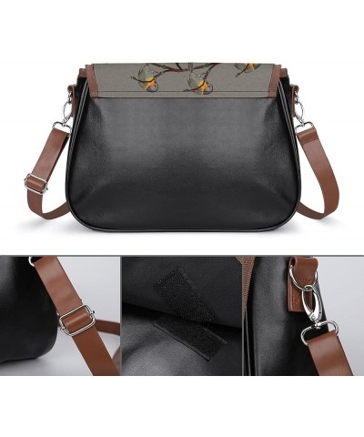 Printed Crossbody Bags Women City Leather Shoulder Bag Satchel Hobo Bags Trendy Bird Garland Color11 $25.02 Hobo Bags