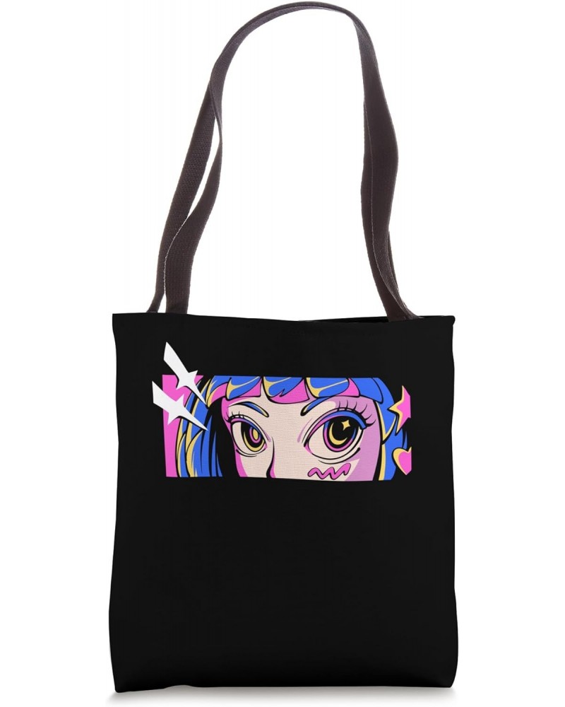 Vaporwave Retro Anime Eyes Tote Bag $13.19 Totes