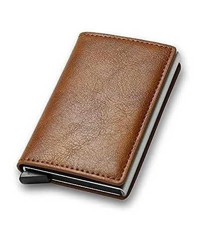 Card Holder Wallets Men Brand RFID Leather Slim Mini Wallet Small Money Bag Male Purses 1Pcs (Color : Brown) Brown $29.68 Wal...