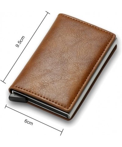 Card Holder Wallets Men Brand RFID Leather Slim Mini Wallet Small Money Bag Male Purses 1Pcs (Color : Brown) Brown $29.68 Wal...