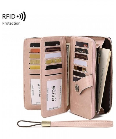 Wallets for Women Credit Card Holder with RFID Blocking Large Capacity Wristlet (Light Blue) Pink $12.24 Wristlets