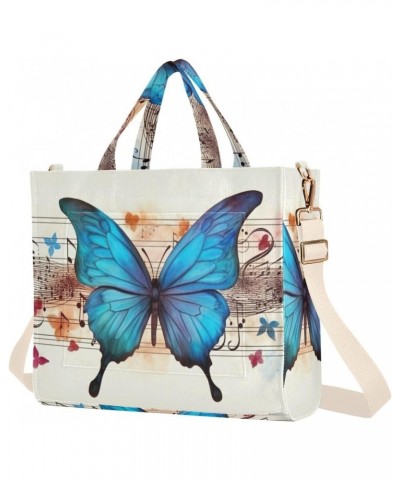 Butterfly Music Notes Corduroy Tote Bag for Women Hobo Crossbody Bag Purse Stylish Shoulder Handbag Messenger Bags, S $10.10 ...