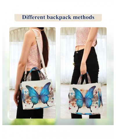 Butterfly Music Notes Corduroy Tote Bag for Women Hobo Crossbody Bag Purse Stylish Shoulder Handbag Messenger Bags, S $10.10 ...