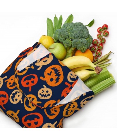 Halloween Pumpkins Single Shoulder Commuter Canvas Tote Bags For Women And Men Halloween Pumpkins20 $12.31 Totes