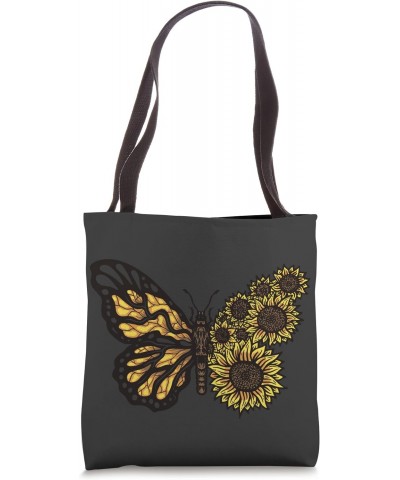 Monarch Butterfly Grunge Sunflower Design Tote Bag $14.04 Totes