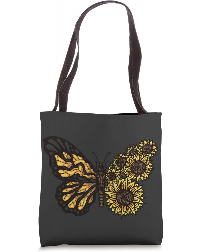 Monarch Butterfly Grunge Sunflower Design Tote Bag $14.04 Totes