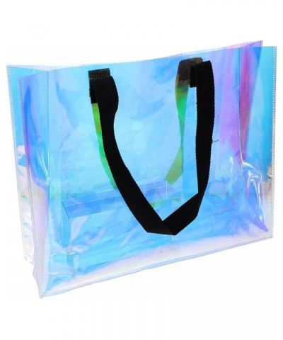 Iridescent Clear Tote Bag Holographic Handbag Shopping Bag Gift Packaging Bag PVC Portable Bag for Women Stadium Concert Work...