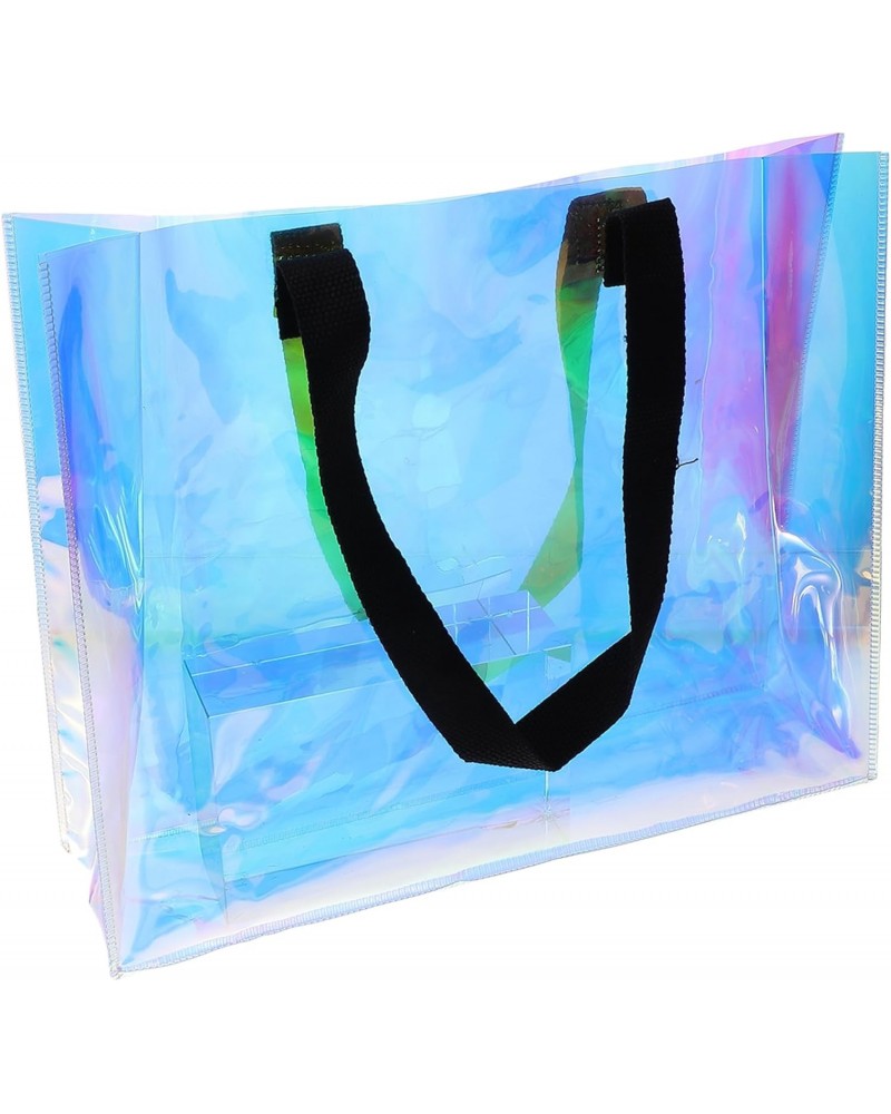 Iridescent Clear Tote Bag Holographic Handbag Shopping Bag Gift Packaging Bag PVC Portable Bag for Women Stadium Concert Work...