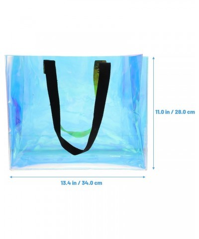 Iridescent Clear Tote Bag Holographic Handbag Shopping Bag Gift Packaging Bag PVC Portable Bag for Women Stadium Concert Work...