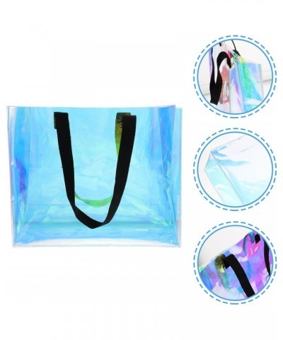 Iridescent Clear Tote Bag Holographic Handbag Shopping Bag Gift Packaging Bag PVC Portable Bag for Women Stadium Concert Work...