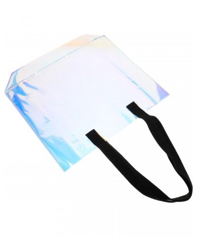 Iridescent Clear Tote Bag Holographic Handbag Shopping Bag Gift Packaging Bag PVC Portable Bag for Women Stadium Concert Work...