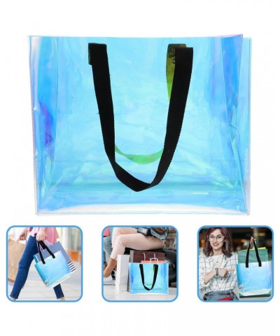 Iridescent Clear Tote Bag Holographic Handbag Shopping Bag Gift Packaging Bag PVC Portable Bag for Women Stadium Concert Work...