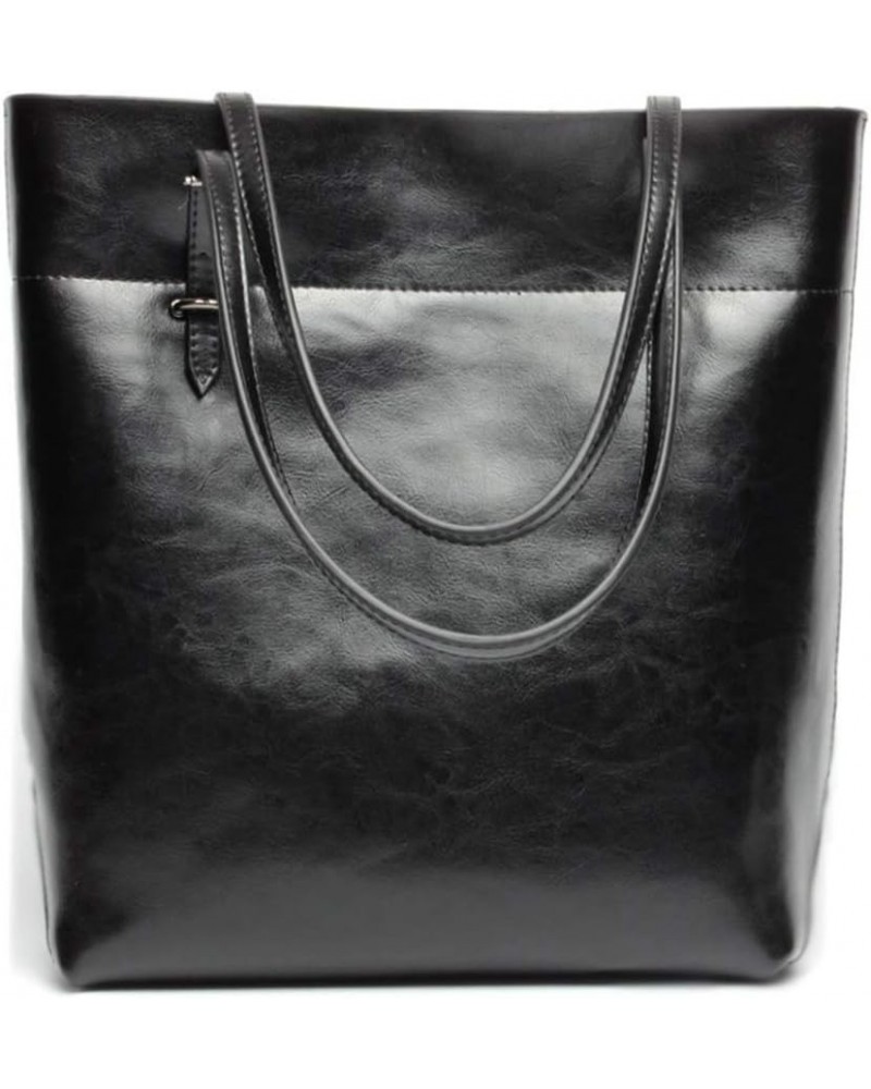 Women's Soft Leather Handbag Work Tote Large Shoulder Bag Black 2 $47.72 Totes