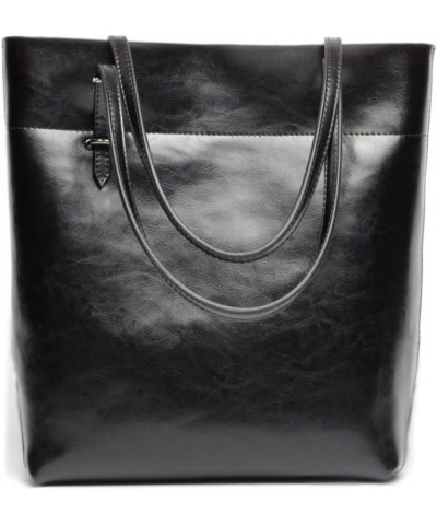 Women's Soft Leather Handbag Work Tote Large Shoulder Bag Black 2 $47.72 Totes