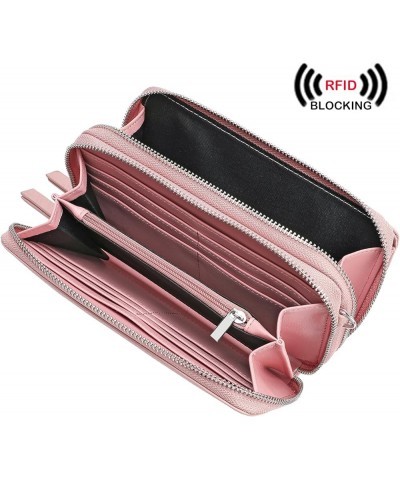 RFID Crossbody Wallet Wristlet Purse with Phone Pocket For Women Vegan Leather… Pink $16.23 Crossbody Bags