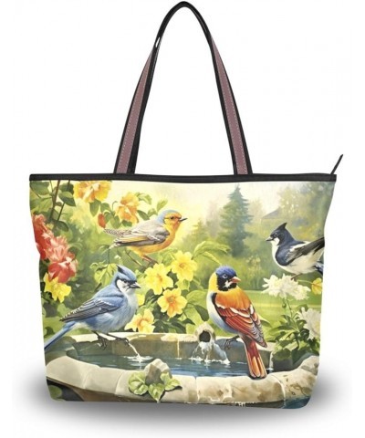 Women Tote Bags Flowers Floral Bird Spring Top Handle Satchel Handbags Shoulder Bag for Shopping 20847886 Flowers $12.59 Satc...